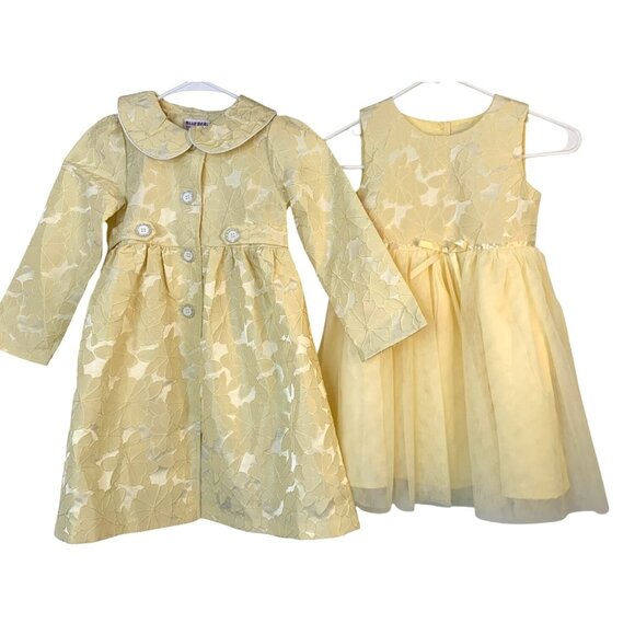 NWT Blueberi Boulevard Girls 2-Piece Yellow Dress & Coat Set Size 6 RAA10418 - Picture 7 of 13